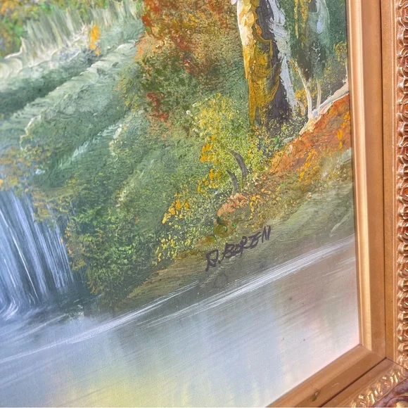 Antique R Boren Oil Painting Signed - Picture 7 of 9